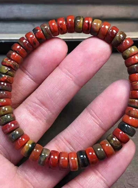 手串巧家包浆南红药片归圆小单圈7.8㎜手串项链吊坠挂件珠宝男女