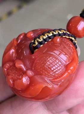 瓦西料南红平安扣柿子红满色满肉珠宝饰品diy配饰精美礼品手串女