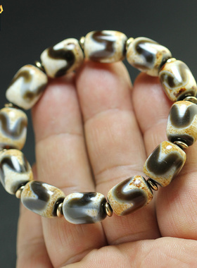 西藏老天珠虎牙手串手