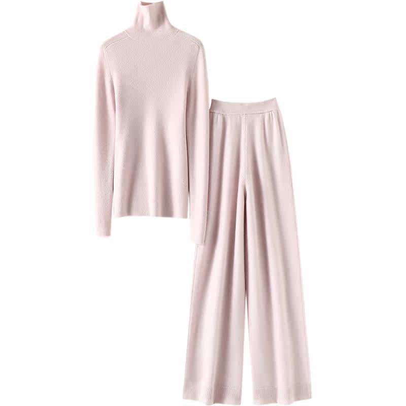 启超爱疯了啊！高领羊绒衫100纯羊绒女毛衣阔腿裤子休闲羊绒套装,淘宝优惠券,粉丝福利购,淘宝优惠卷