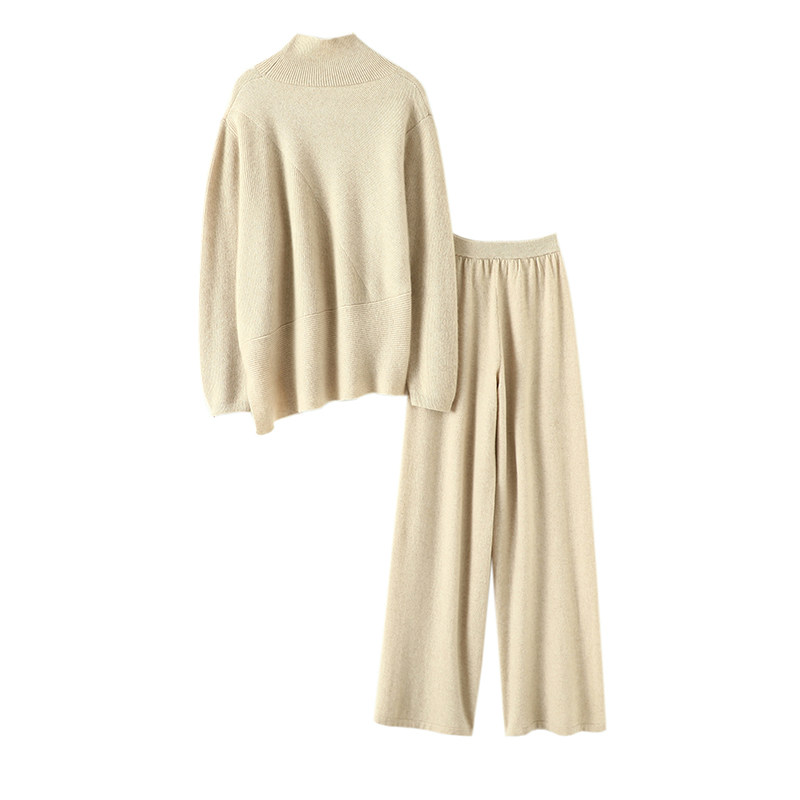 穿出来腔调满满！羊绒衫女纯羊绒裤子女外穿阔腿裤羊绒套装女毛衣,淘宝优惠券,粉丝福利购,淘宝优惠卷