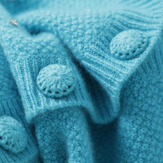 官方正品~重工菠萝针手工钉钻100%纯山羊绒开衫女V领毛衣针织外套,淘宝优惠券,粉丝福利购,淘宝优惠卷