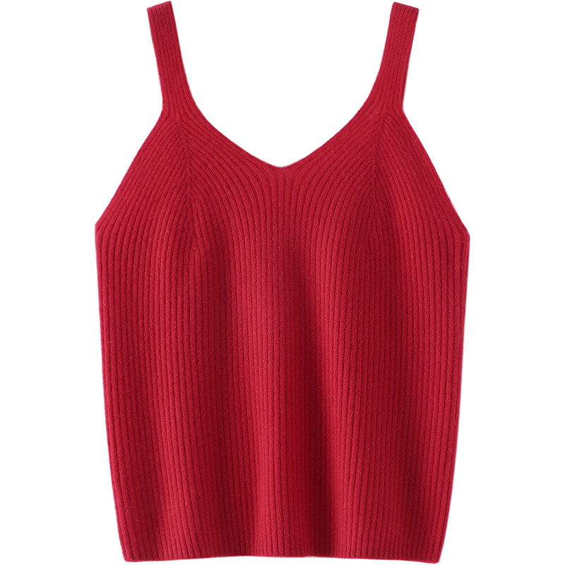 大美版型！弹力坑条羊绒吊带背心女纯羊绒毛衣针织吊带内搭外穿,淘宝优惠券,粉丝福利购,淘宝优惠卷