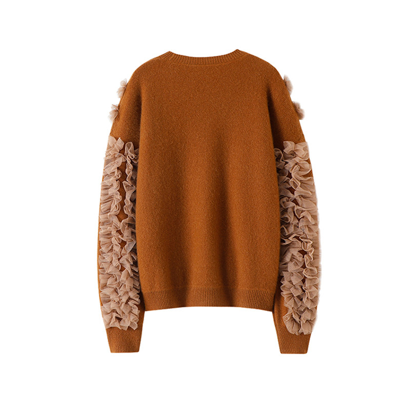 我滴妈！！巨美！网纱24新款加厚100%纯山羊绒衫女纯羊绒毛衣圆领,淘宝优惠券,粉丝福利购,淘宝优惠卷