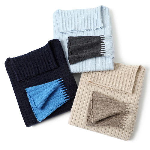 启超内外兼修！高领羊绒衫100纯羊绒女毛衣喇叭袖针织打底衫秋冬 - 图0