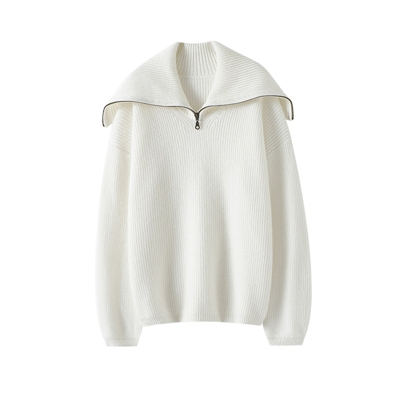 启超处处心动！〓绒+〓拉链大翻领粗针羊绒衫女纯羊绒毛衣2024冬,淘宝优惠券,粉丝福利购,淘宝优惠卷