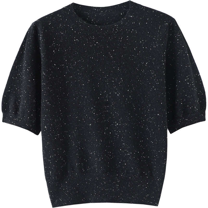 跟着感觉走~好搭！新款圆领羊绒短袖女100纯羊绒毛衣打底衫秋冬,淘宝优惠券,粉丝福利购,淘宝优惠卷