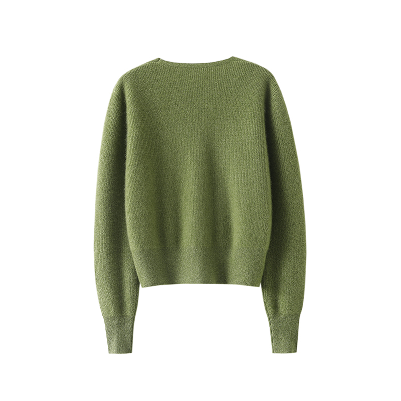 启超气质美醉！双V领纯山羊绒开衫女纯羊绒毛衣针织开衫外套秋冬 - 图2