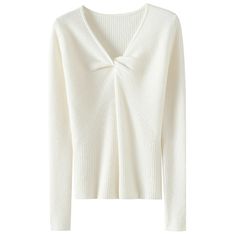 气质的碾压！扭结V领100%纯山羊绒衫女纯羊绒毛衣针织打底衫秋冬,淘宝优惠券,粉丝福利购,淘宝优惠卷