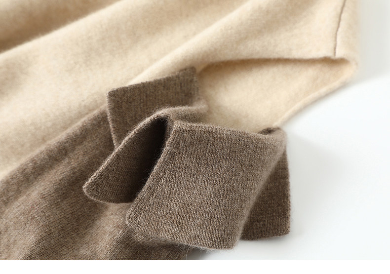 心爱的小心机！拼色露肩半高领羊绒衫女纯羊绒毛衣针织衫秋冬新款,淘宝优惠券,粉丝福利购,淘宝优惠卷