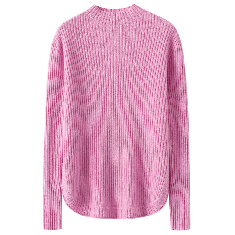 启超宝藏老钱风~半高领开叉100%纯山羊绒衫女针织打底衫秋冬上衣,淘宝优惠券,粉丝福利购,淘宝优惠卷