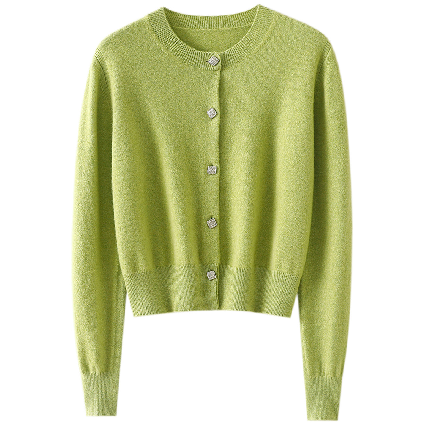 心水一万次！圆领100%纯山羊绒开衫女纯羊绒毛衣针织开衫秋冬短款,淘宝优惠券,粉丝福利购,淘宝优惠卷