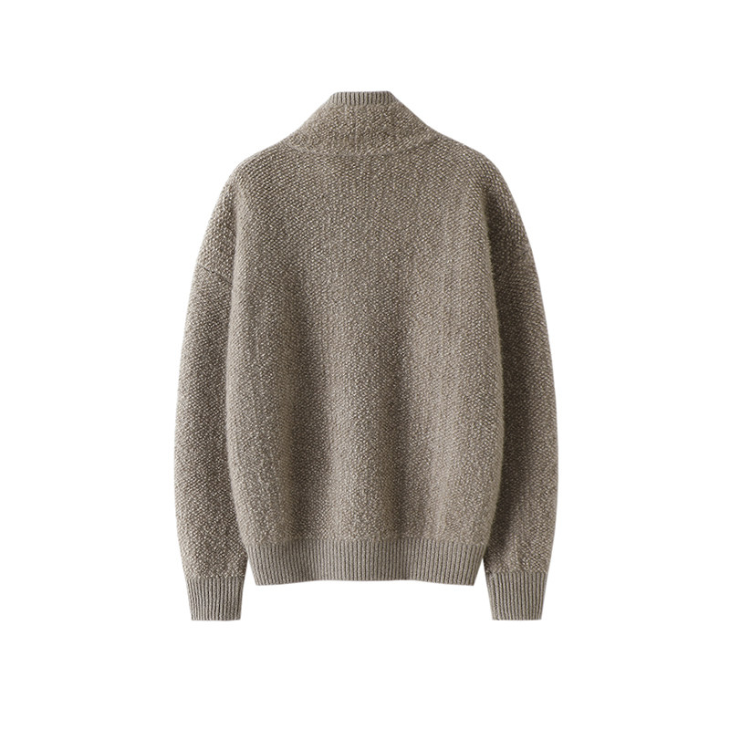 质感时尚达人~加厚圈圈针100%纯山羊绒衫女高领半开拉链毛衣冬,淘宝优惠券,粉丝福利购,淘宝优惠卷