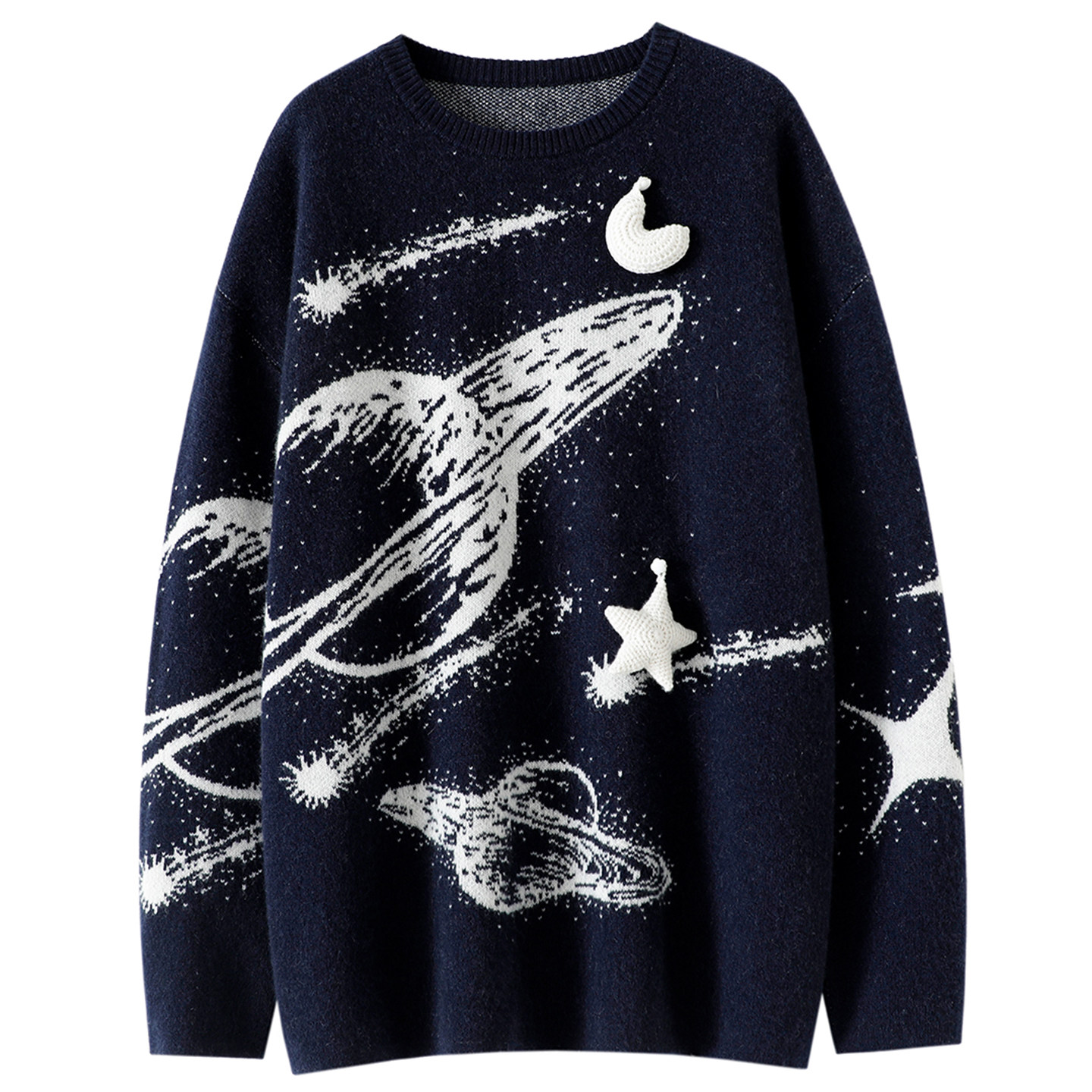 官方正品！梦幻星空~加厚100%纯山羊绒衫女圆领纯羊绒毛衣宽松,淘宝优惠券,粉丝福利购,淘宝优惠卷