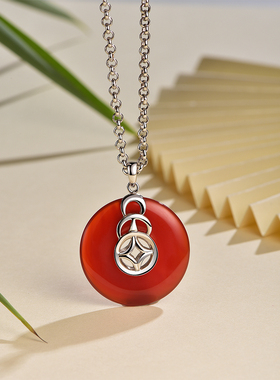 瑞红925银玛瑙锁骨链男女项链