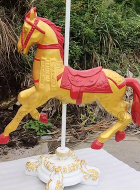 品牌策划周年庆典玻璃钢橱窗木马