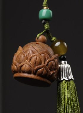 创意绿檀木莲花香囊扩香