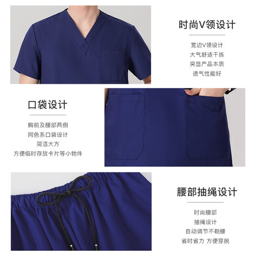 手术室外科洗手衣男女短袖刷手服手术衣口腔牙科美容医师服工作服 - 图1
