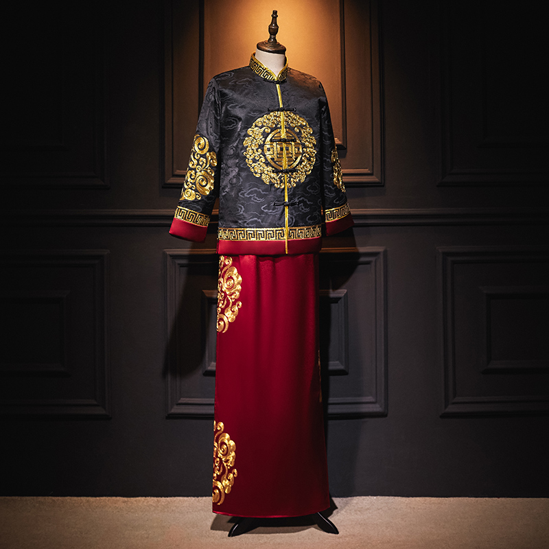 秀禾服男士2020秋季新款中式敬酒服 依鸾唐装