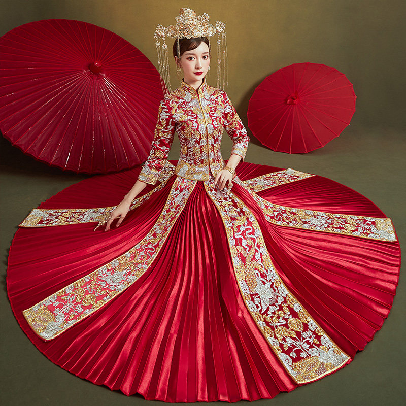 秀禾服新娘2020夏季新款结婚婚纱 依鸾旗袍