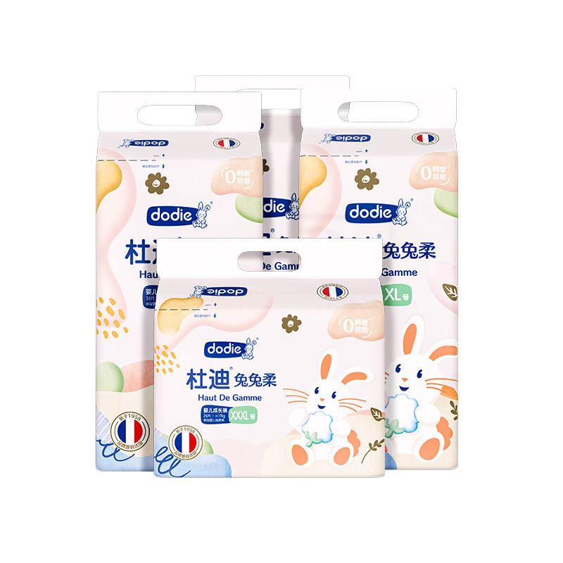 杜迪dodie兔兔柔婴儿超薄透气夏天拉拉裤宝宝尿不湿L/XXL/3XL尿裤_虎窝淘
