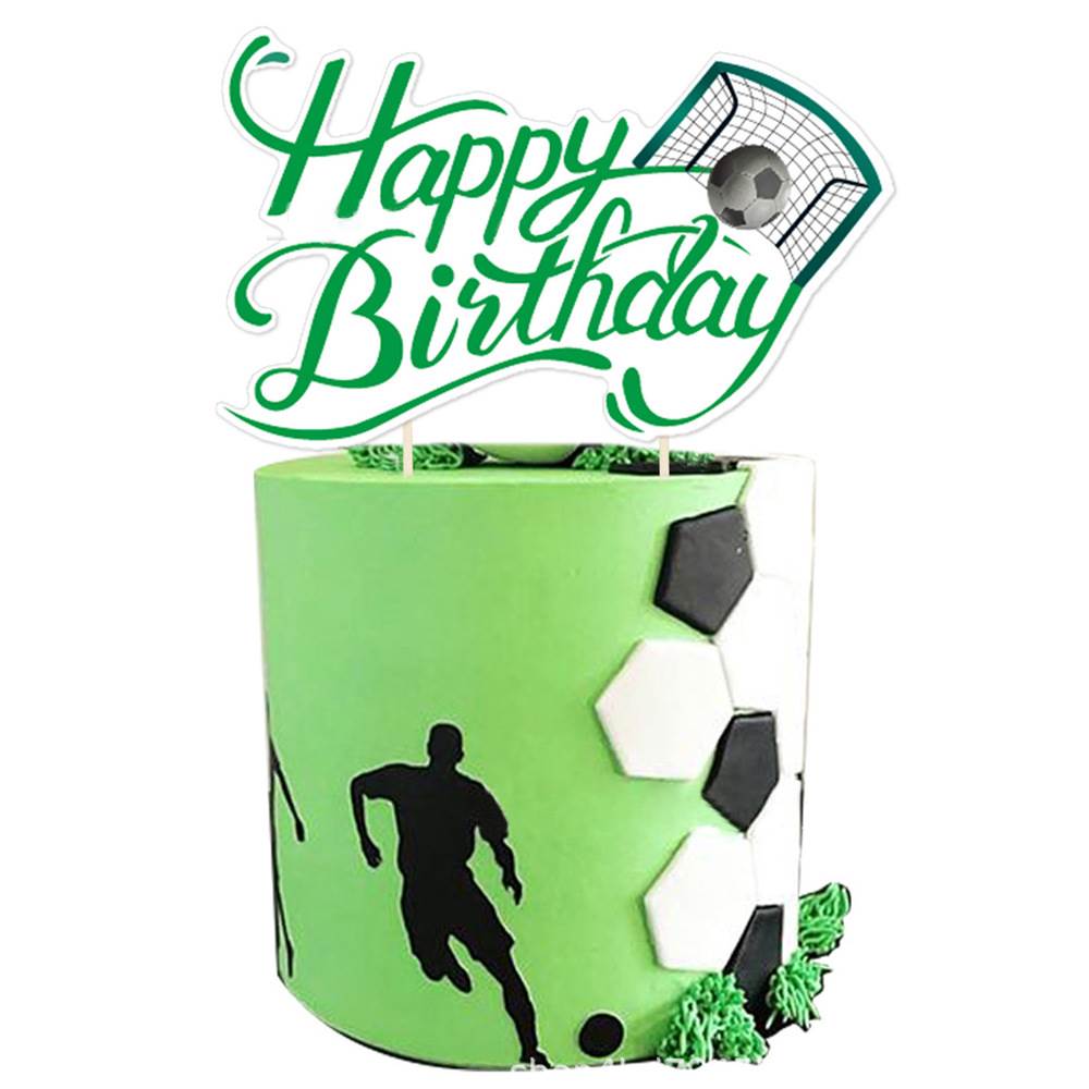 Football theme party suit pull flag football cake insert - 图2