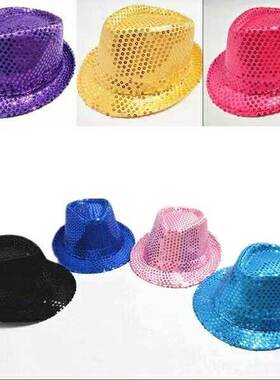 Children's Jazz Hat Dance Props Sequin Top Hat Men's and