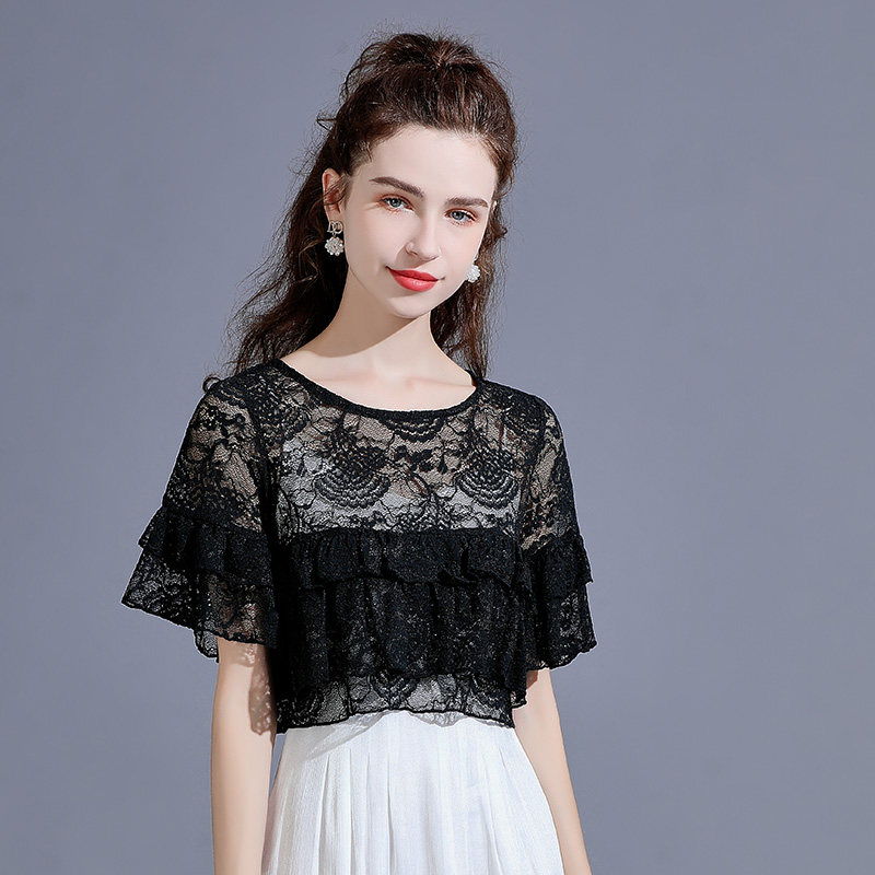 外搭夏薄款2022新款蕾丝防晒罩衫 悦吻蕾丝衫/雪纺衫