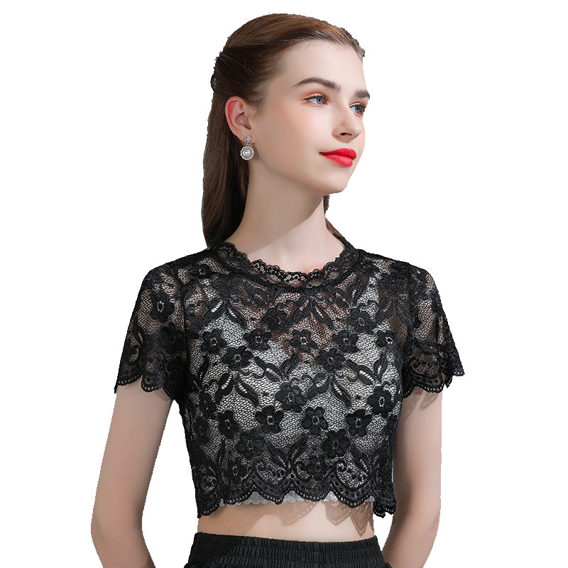 半截蕾丝短款夏薄款内搭2023裙子 悦吻蕾丝衫/雪纺衫