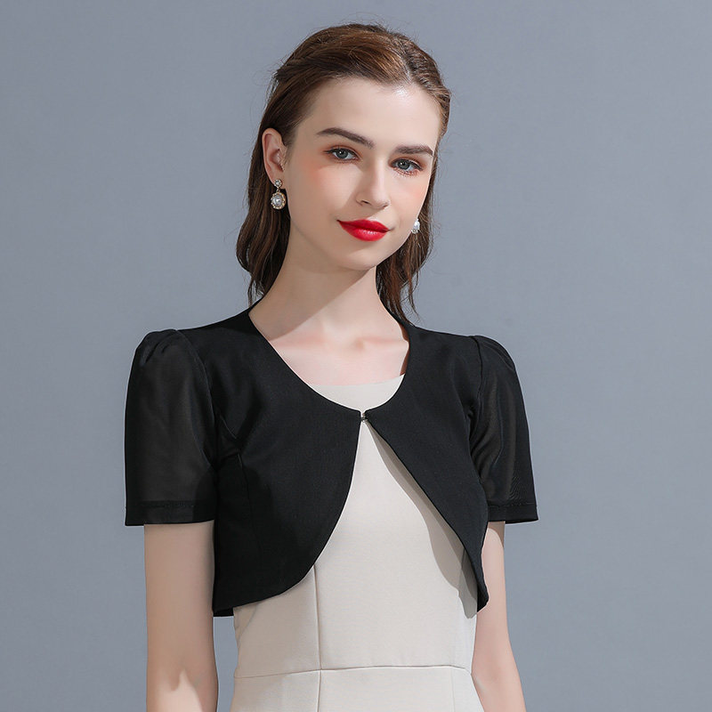 网纱女旗袍外搭夏季短款2023小坎肩 悦吻短外套