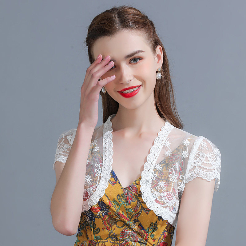 蕾丝女夏短款外搭薄2023开衫裙子 悦吻短外套