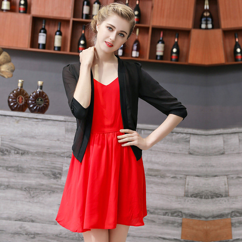 雪纺女夏百搭短款薄短外套小披肩 悦吻短外套