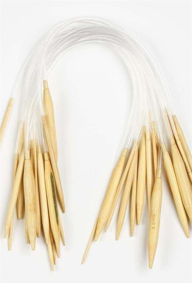 New 18 sizes 24 60cm Circular Bamboo Knitting Needles Sets-图0