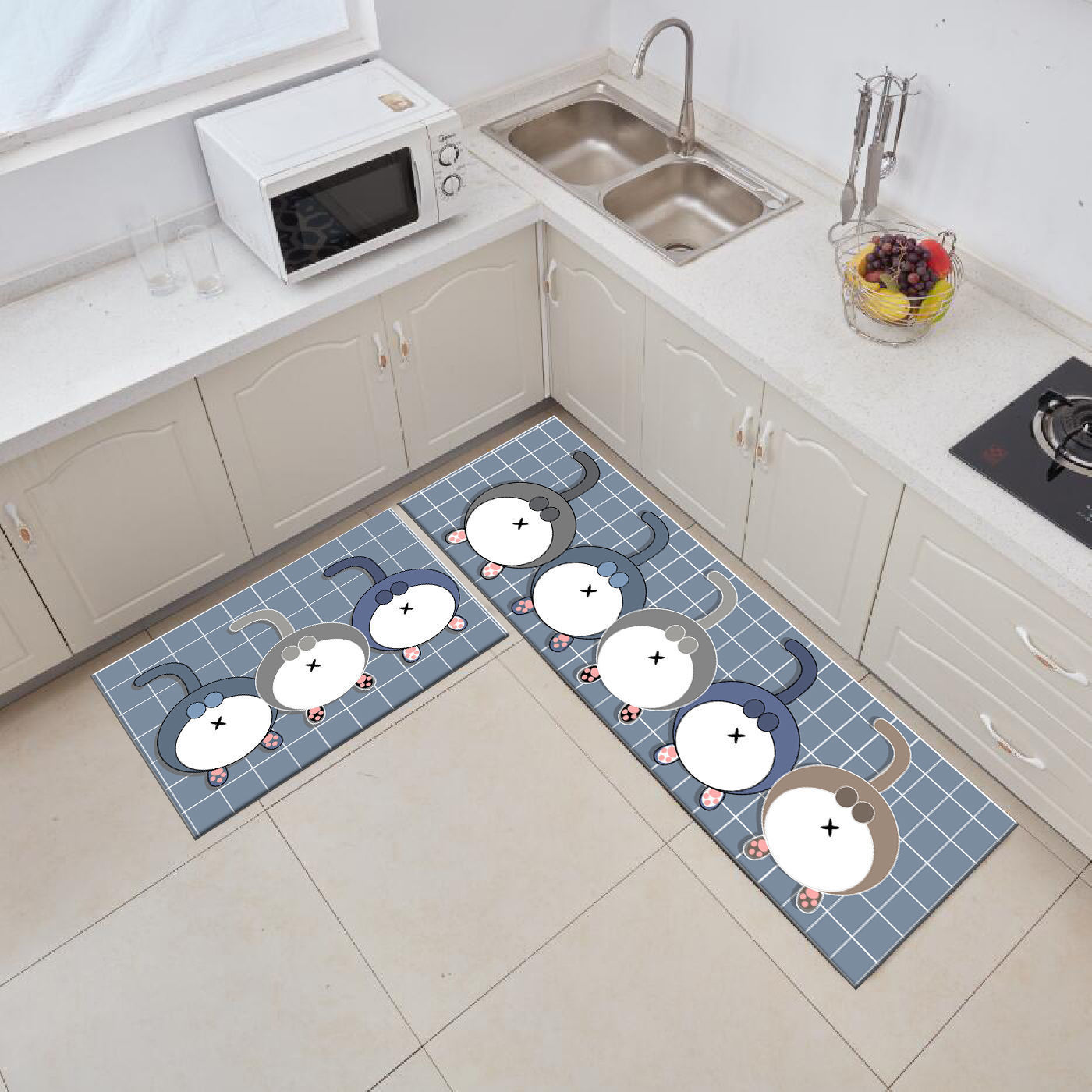 Oil proof washable kitchen floor mat Nordic style厨房地垫 - 图2