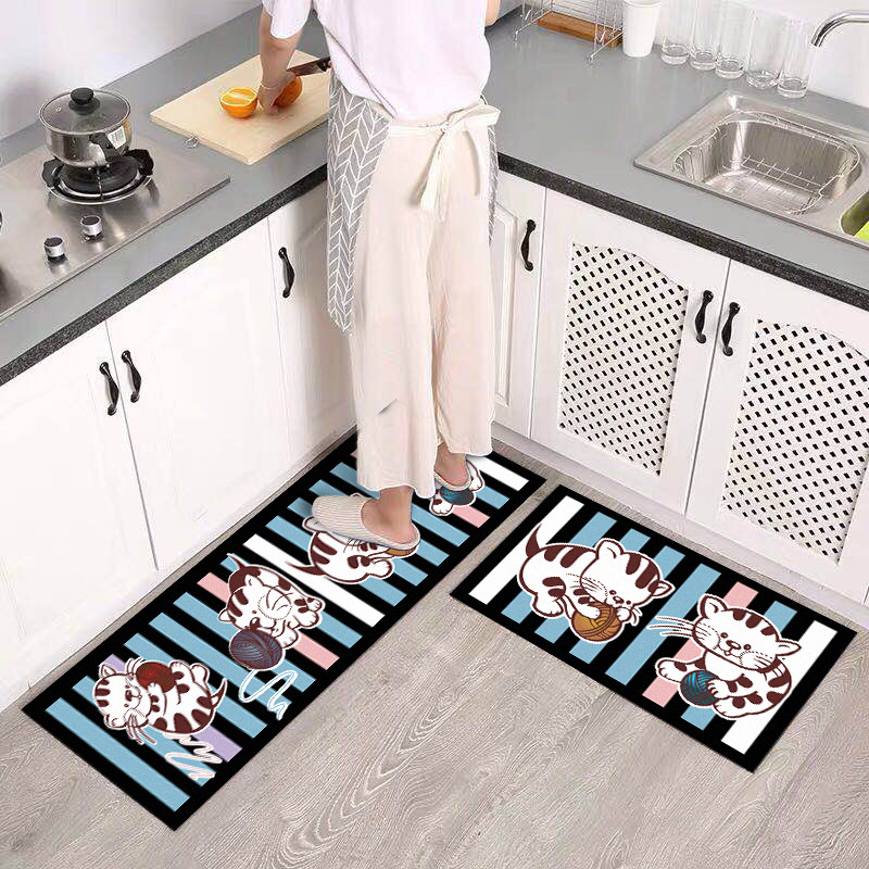 2-piece kitchen floor mat water and oil absorption floor mat - 图0