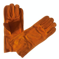 Bull Leather Lauded Electro-Welded Gloves Long genuine leather anti-scalding and abrasion-resistant full-burn welding machine with direct supply of manufacturer
