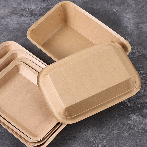 一次性烧烤餐盘牛皮纸长方形托盘烤串小吃纸盘子碟子打包餐盒餐具 - 图3