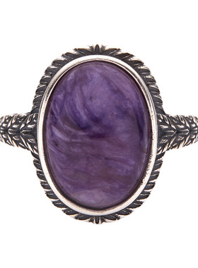 法国cherry kitty原创复古泰银色彩宝指环s925银珠宝戒指小众男女