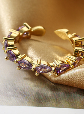 法国cherry kitty 欧美简约优雅铜镀锆石戒指女ins小众轻奢手饰