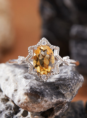 法国cherry kitty彩宝石榴石托帕石橄榄石紫黄水晶戒指女s925银