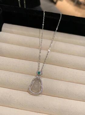 法国cherry kittys925银白玉髓葫芦项链新中式冰清双层小福禄吊坠