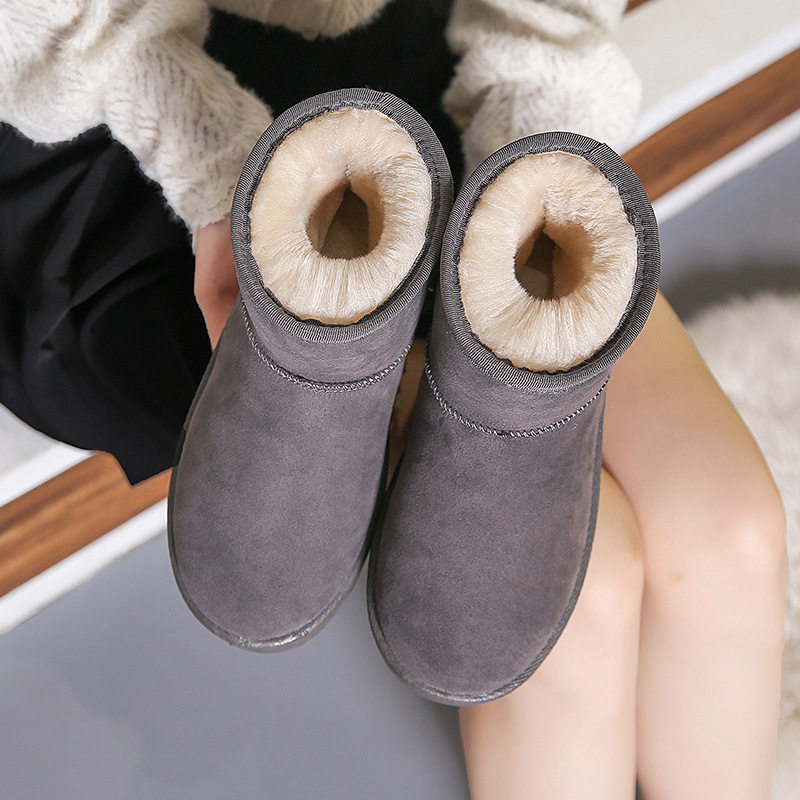 短筒雪地靴女2024年新款洋气冬季防滑防水马丁靴加绒加厚保暖棉鞋,淘宝优惠券,粉丝福利购,淘宝优惠卷