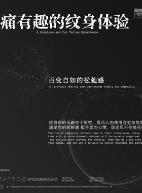 视觉系个性小众线条纹身贴