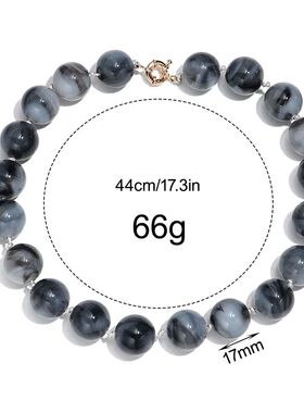 Trendy Multicolor Big Round Beads Choker Necklace for Women