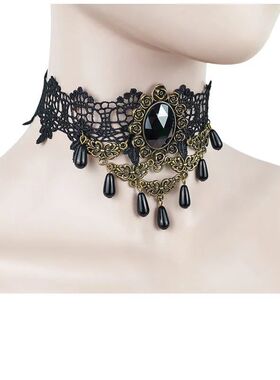 2025 Gothic Jewelry Red Bat Halloween Necklace Lace Choker N