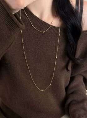 Vintage Gold Silver Color Double Layered Long Stacking Choke