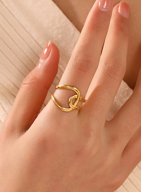 Popular Stainless Steel Love Open Ring Female Personality Hi