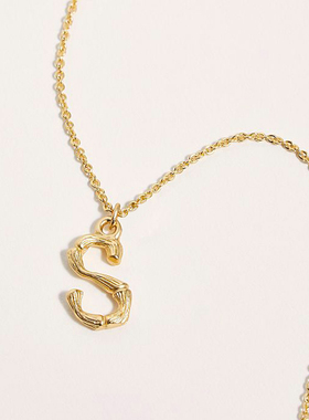 eManco Stainless Steel Pendant Initial Letter Necklace Women