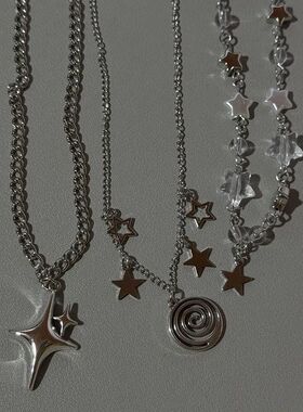 Stainless Steel Spiral Pendant Necklace / Layered Choker / S