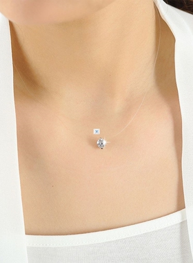 Zircon Pendant Shiny Choker For Women Fishline Necklace Jewe